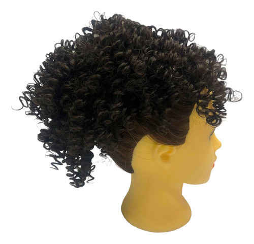 Coque Afro Puff Cacheado 100% Orgânico Volumoso Adere Creme Cor Castanho Claro Cor 04