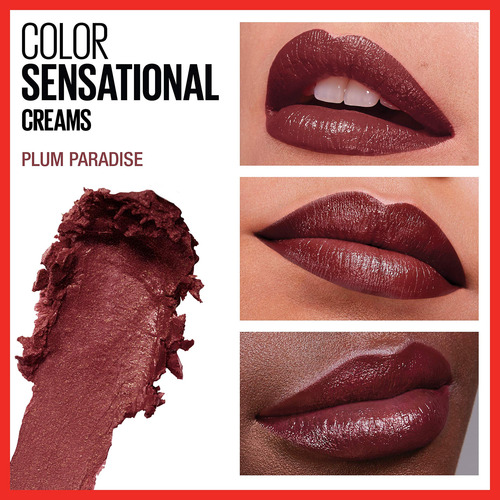 Lipstick Maybelline Color Sensational Cream Finish Plum Para