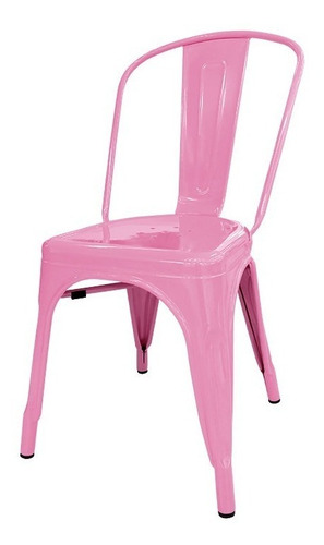 Silla de comedor DeSillas Tolix, estructura color rosa, 6 unidades