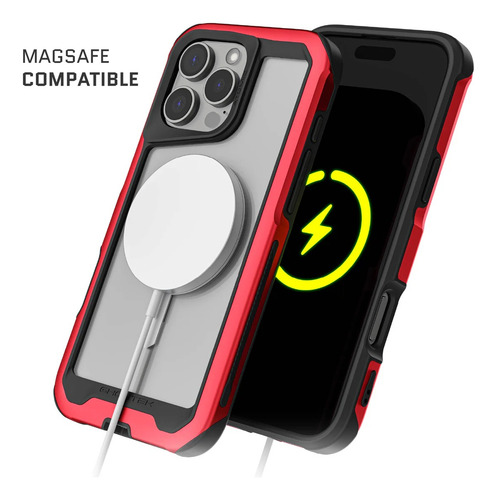 Funda / Carcasa De Aluminio Para iPhone 16 Pro Max - Marca Ghostek Modelo Atomic - Color Rojo