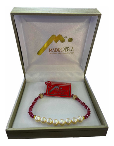 Pulsera De Mallorca Con Cristales Rubi (elástica)