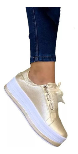 Zapatos Casuales Con Plataforma Y Punta Redonda Para Mujer