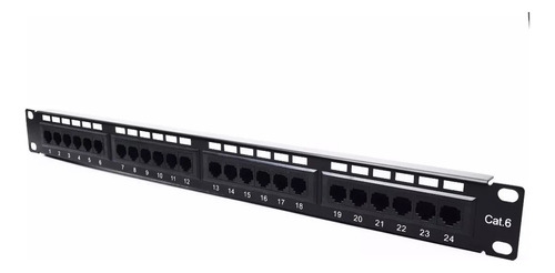 Patchera Patch Panel Cat 6 24 Puertos Bocas Jack Cat6 Rj45 