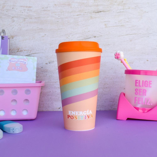 Imagen 3 de 4 de Vaso Mug Termico Umma Coffe Con Tapa Tipo Starbucks Grande
