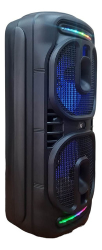 Bocina Grande Amplificada 8 X 2 Pulgadas Bt, Usb, Fm, Aux. Color Negro