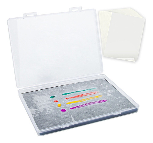 Esponja Humeda Paleta Para Pintura Acrilica Kit Papel 100