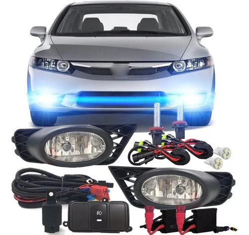 Kit Farol Milha New Civic 2009 2010 2011 + Xênon 8k + Brinde