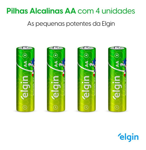 Cartela Com 4 Pilhas Aa Alcalina Energy Elgin