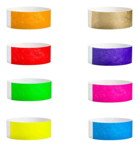 Pulseras De Tyvek, Paquete De Variedad De 8 Colores, 80...