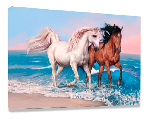 Tela Quadro Decorativo Cavalo Pop Art Abstrato 130x90 Cor Branco