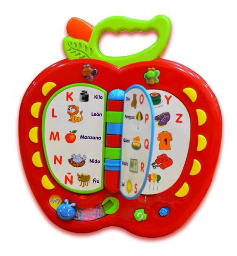 Juego Didactico Manzana Tipo Libro Con Sonido Para Bebes 