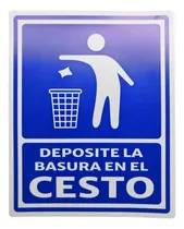 Comprar Letrero Deposite La Basura En El Cesto De 20x25cm Estireno