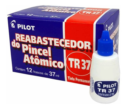 Tinta Para Pincel Atomico Tr37 Azul Pilot 12 Unidades