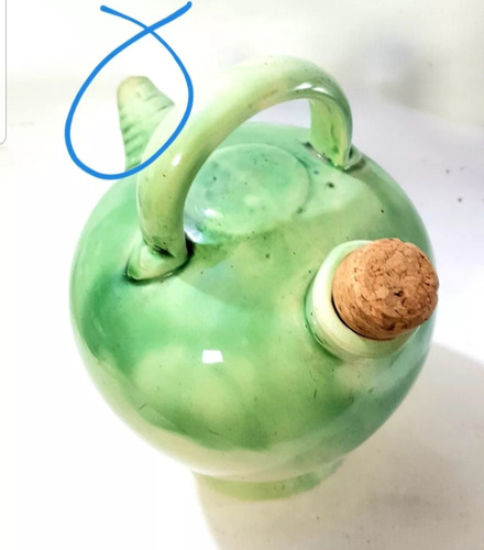 Botijo Botellón De Ceramica De 2 Litros,pico Dañado, Usable (Usado)