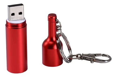 Memoria Usb Con Forma De Botella Roja, Lápiz De Memoria De M