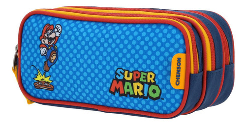 Lapicera Escolar Mario Bros Onder Mb70510-9 Color Azul