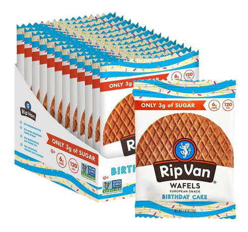 Rip Van Wafels Birthday Cake 33grs  12pzas Keto