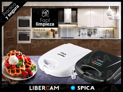 Waflera Electrica Maquina Waffle Spica Sp-1440 Antiadherente Color Blanco