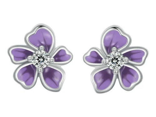 Aretes Topos Flor Para Mujer Fabricados En Plata 925