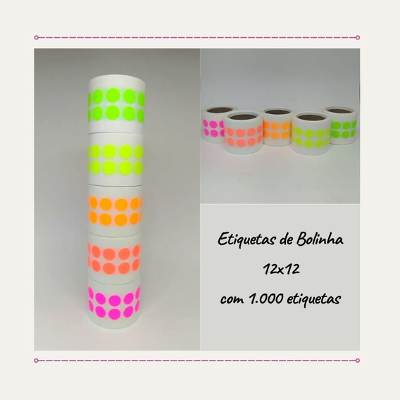 600 Tag Etiquetas Adesivos Para Embalagens Redonda Confeitaria Data De  Fabricação Bolinhas Coloridas Ad00876