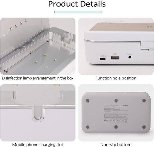 Caja De Esterilización Uv Con Cargador Inalámbrico | Caja De
