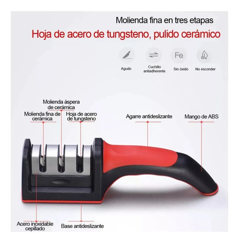 Afilador De Cuchillos Rojo