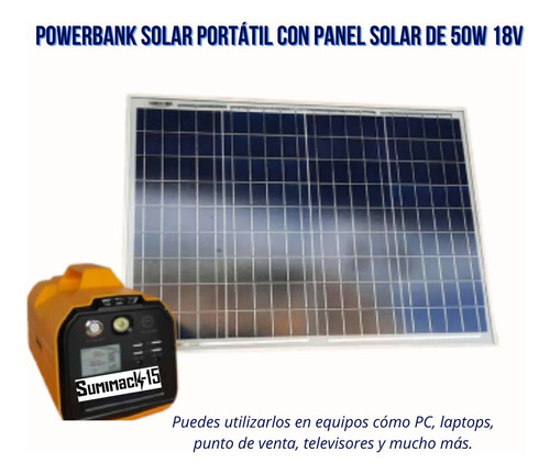 Estación De Carga Portátil Solar Incluye Panel De 50w 18v