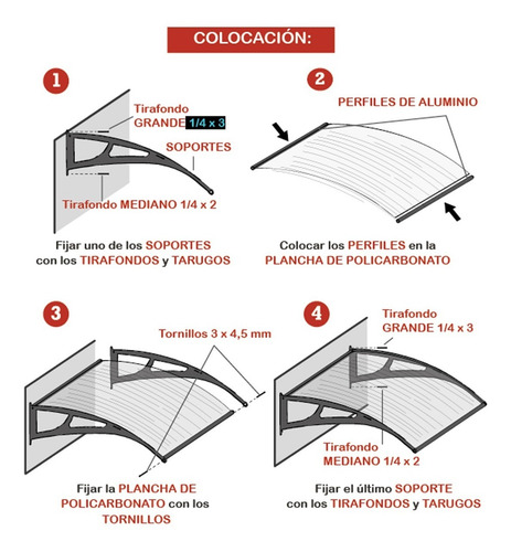 Imagen 9 de 10 de Alero Para Puertas Y Ventanas 100 X 70 Cm