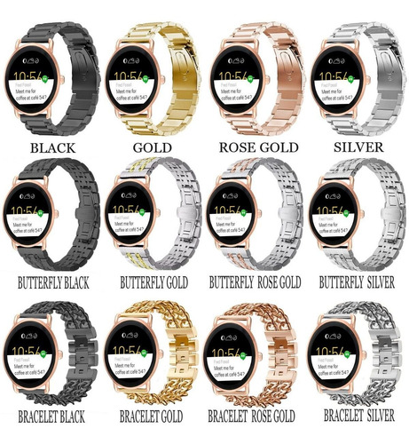 Imagen 8 de 8 de Correa De Eslabones De Lujo Para Fossil Q Wander + Mica