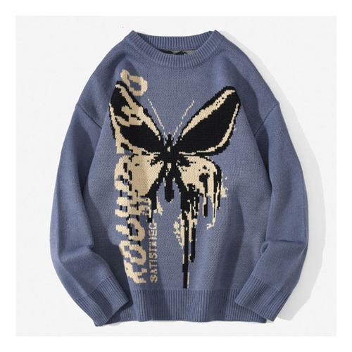 Jersey De Unisex Manga Larga Con Estampado De Mariposa