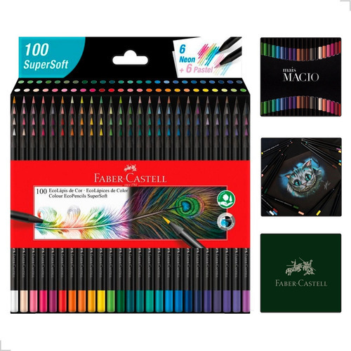 Lapis De Cor 100 Cores Supersoft Faber Castell Desenho Artes