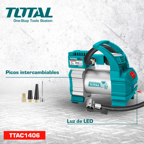 Imagen 4 de 8 de Compresor Inflador 12v Total