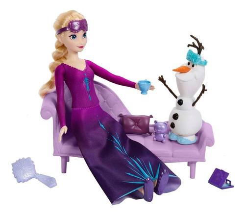 Muñeca Elsa Y Olaf Sueños De Nieve Mattel 8 Piezas