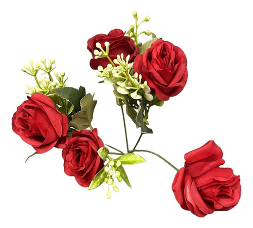 Flores X2 Rosas5 Seda Hermosas Para Regalos Decorar Espacios