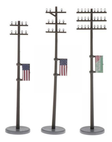 4 X 3 Piezas 1/42 Mini Línea Eléctrica Postes Miniatura