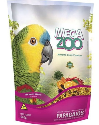 Megazoo Papagaio Frutas E Legumes 600g