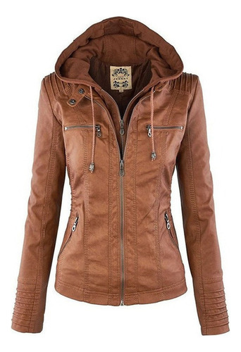 Chaqueta Gótica De Cuero Sintético Para Mujer