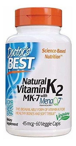 Del Doctor Natural El Mejor Vitamina K2 Mk-7 Con Menaq7, No-