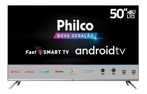 Smart Tv 4k 50 Philco Led Uhd Ptv50g71agbls Hdr 4 Hdmi 2 Usb