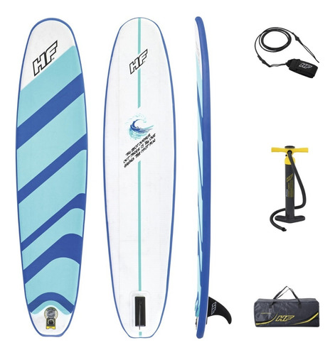 Prancha De Surf Inflável Com Bolsa + Bomba Manual Bestway Cor Azul