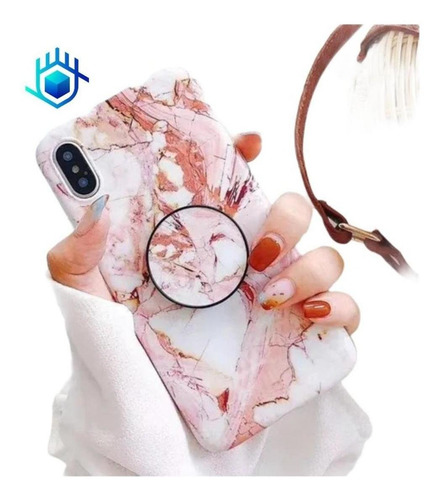 Funda De Marmol + Pop iPhone Pop Dama Hombre Mujer Goma Moda