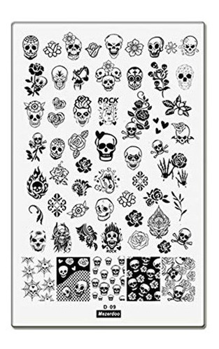 Plantillas De Estampado De Calavera Diseño De Flores