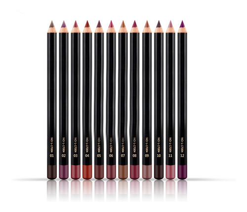 12 Uds Lápiz Labial De Maquillaje Cremoso De Larga Duración