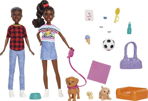 Imagem 1 de 6 de Barbie It Takes Two Playset Jackson Jayla Gêmeos Negra 2022