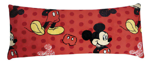 Cojín Abrazable Supersoft Mickey Mouse Microfibra Tesso Color Rojo