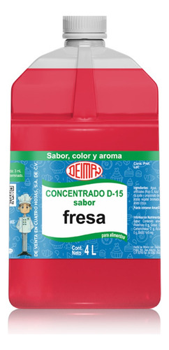 Concentrado Saborizante Sabor Fresa D-15 Deiman 4 L