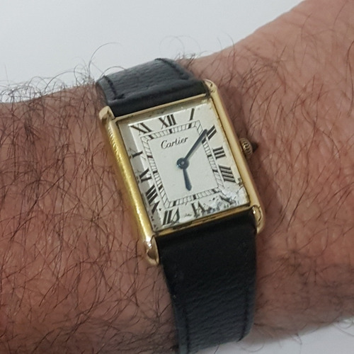 Relogio Cartier Acorda Antigo Do Vovo Todo Em Plaquer M05
