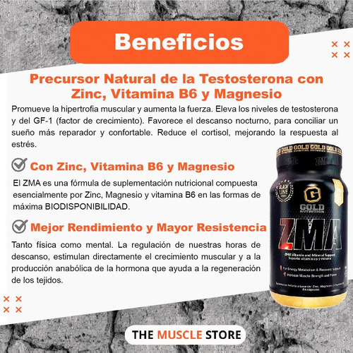 Zma Gold Nutrition Zinc Magnesio Precursor De Testosterona