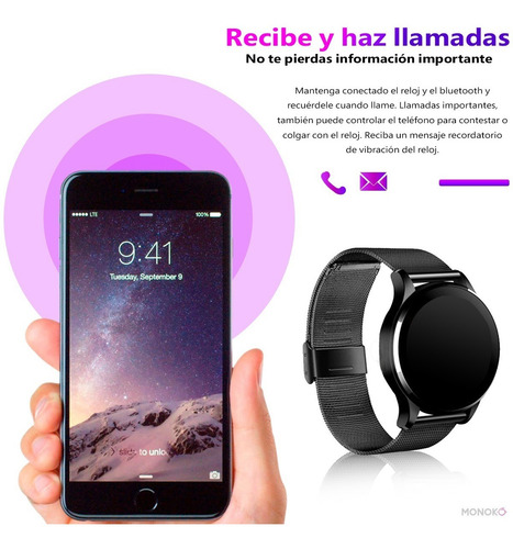 Imagen 6 de 9 de Smartwatch K88h Metálico Bluetooth Deportivo Redes Sociales
