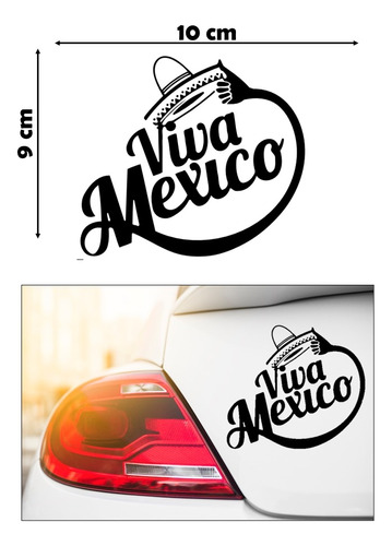 Calcomanía Sticker Para Auto Septiembre Viva México Sombrero